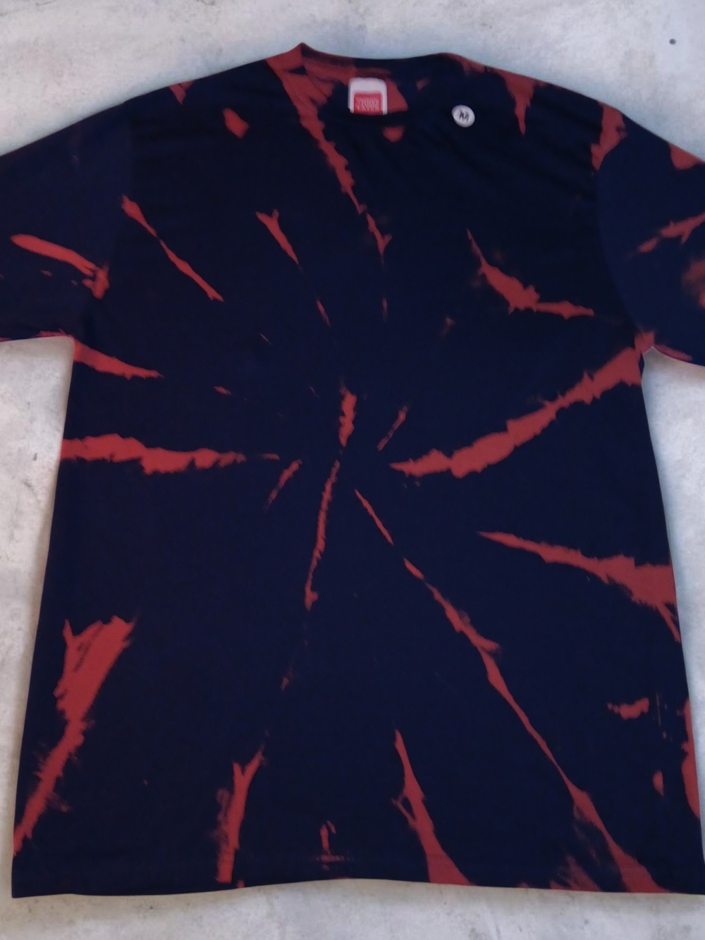 Men's Blue & Orange Tie-Dye Short Sleeve Tee